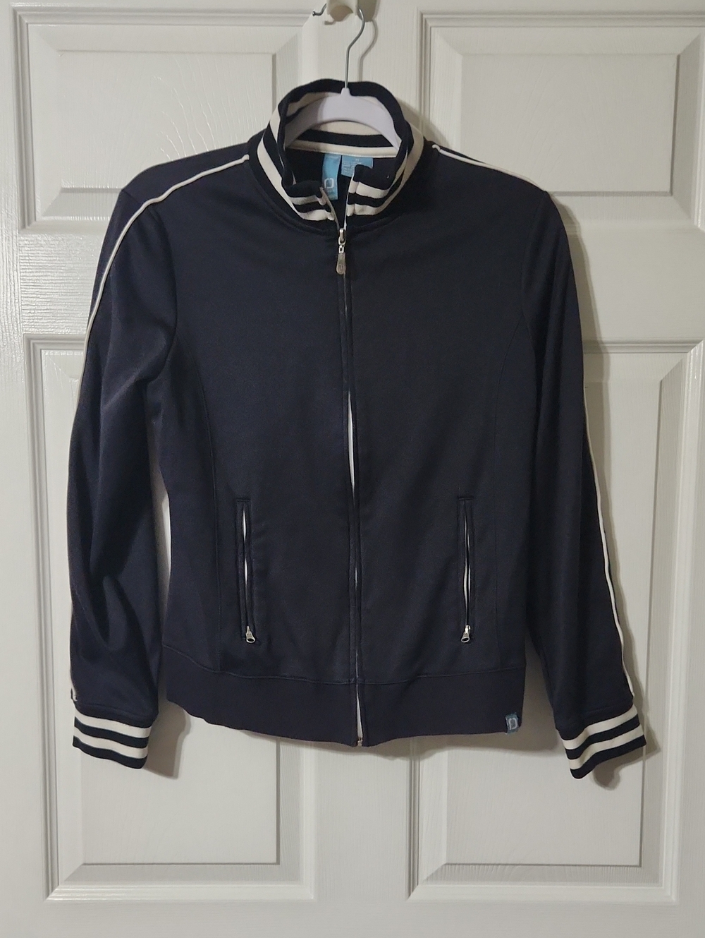 FUDA Vintage Navy And White Track Jacket, Size M